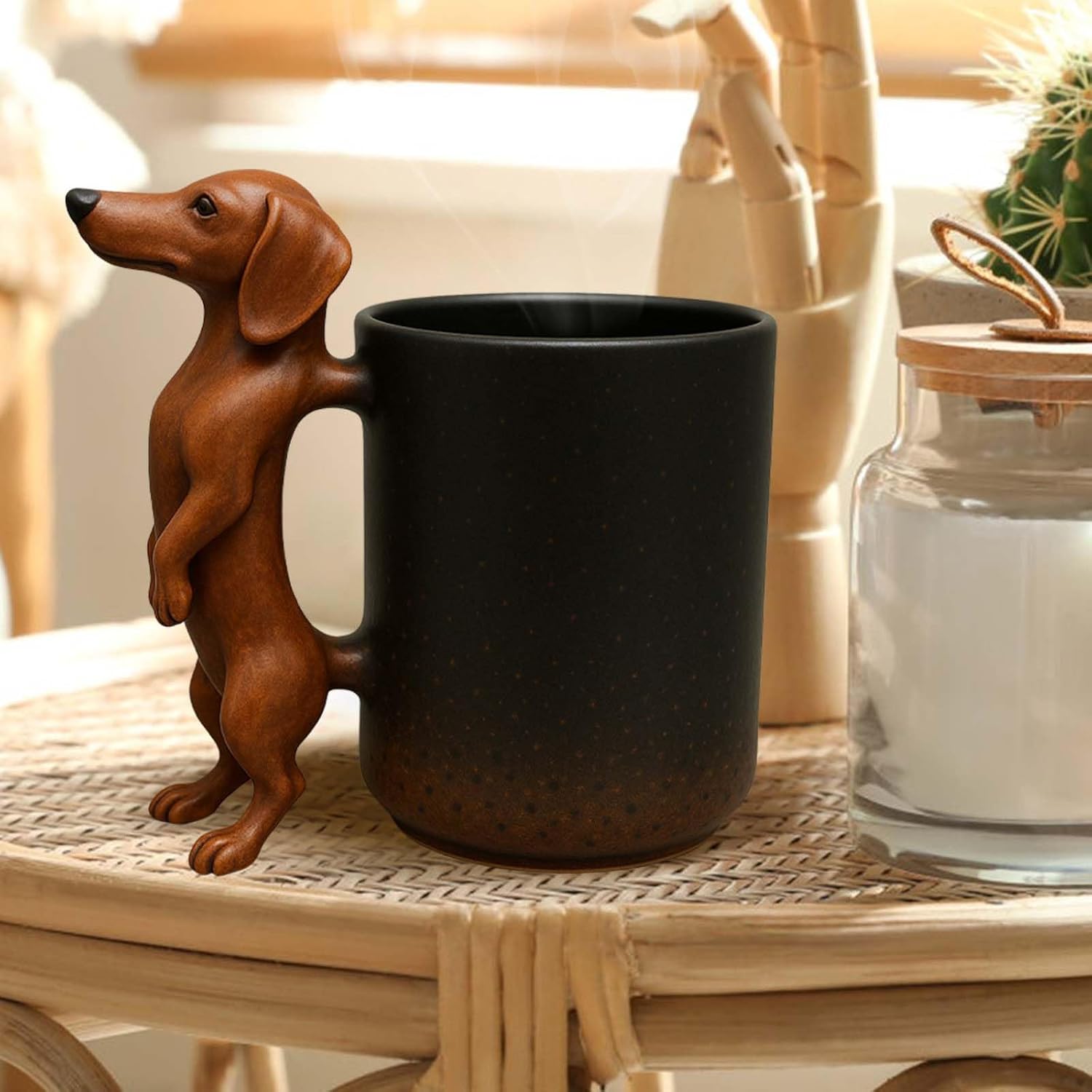 Handmade Dachshund Mug, Creative 3D Animal Shape Ceramic Mug, 11 Oz 3d Animal Cup, Unique Dog Coffee Mugs Gift With Handle For Home — image 3