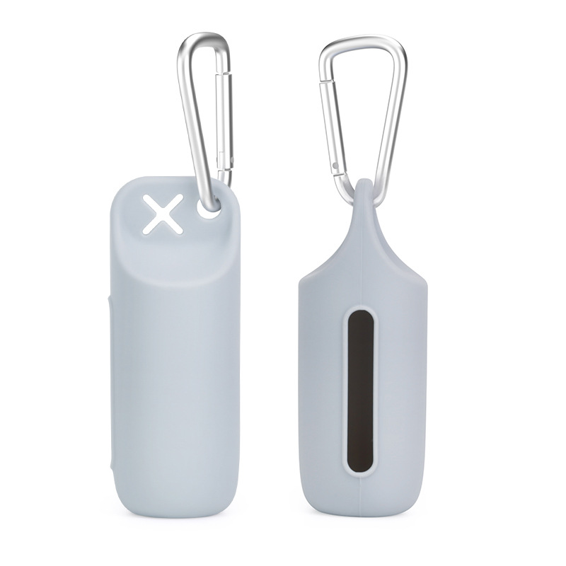 Silicone dog poop bag holder with dispenser, portable, hanging ring & storage case — image 4