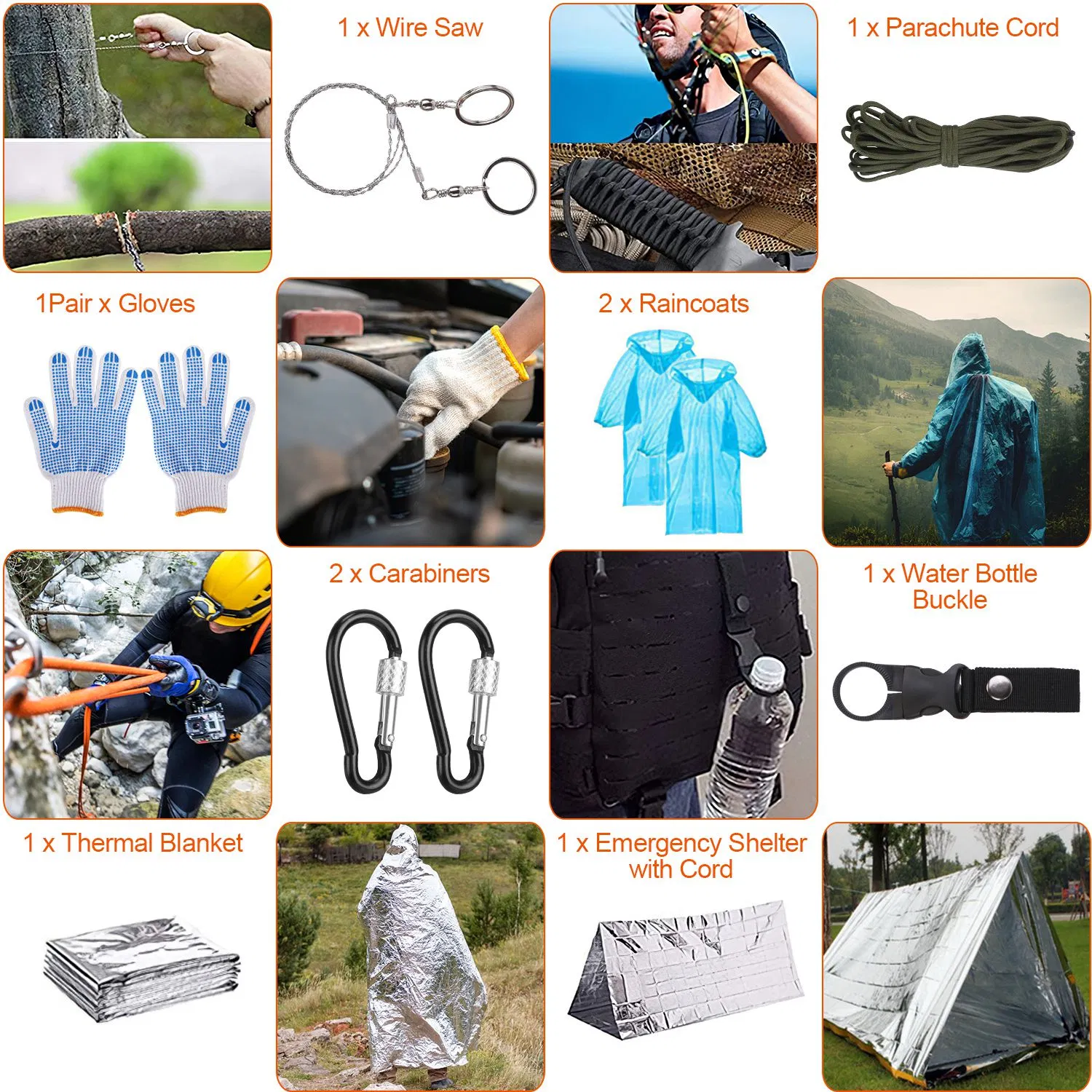 125Pcs Survival Kits Professional Emergency Survival Gear Tactical First Aid Kit Supplies for Outdoor Adventure Camping Hiking Hunting — image 5