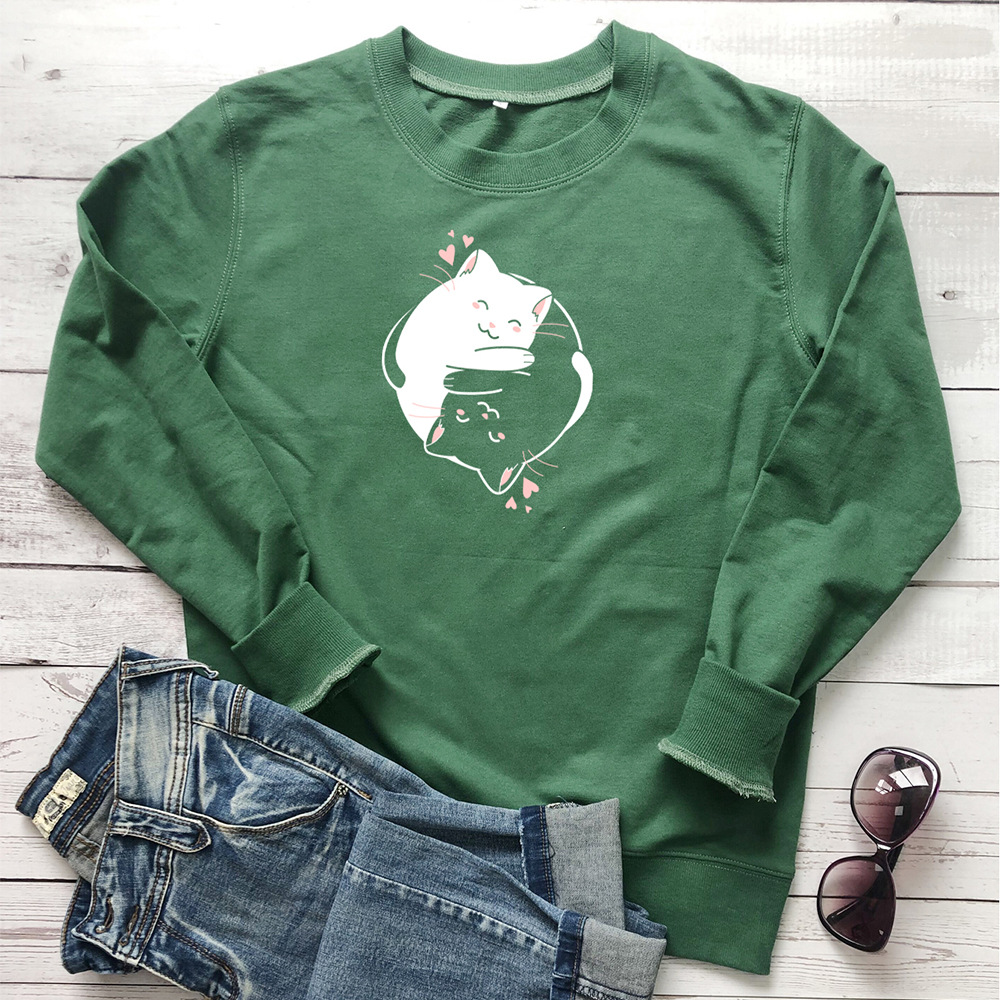 Two cartoon cats embrace printed hoodies — image 3