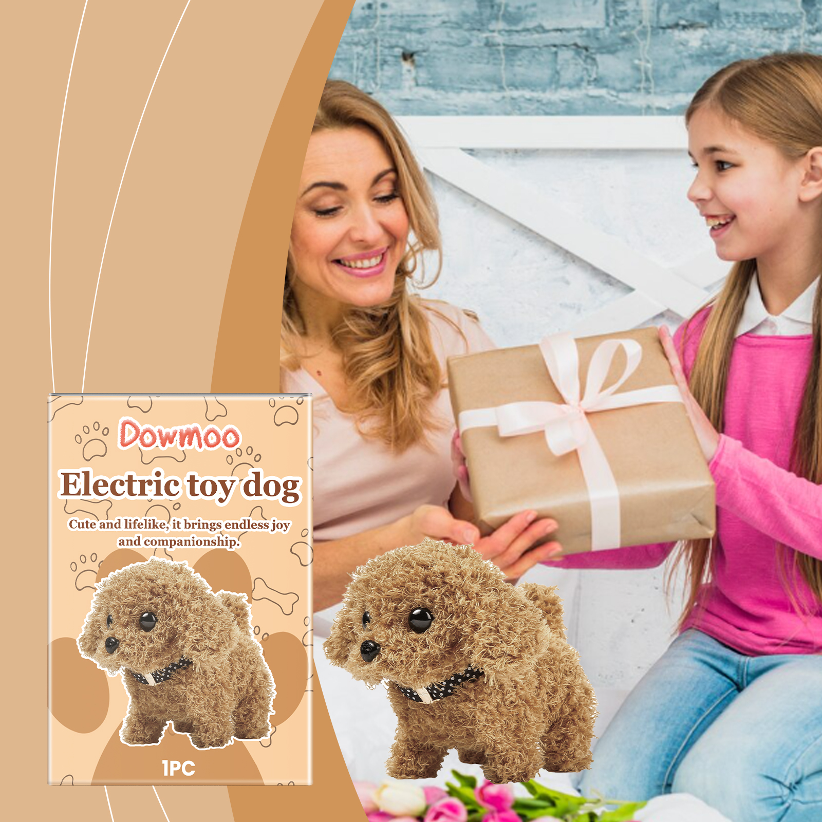 Cute Plush Juguetón Perro Eléctrico, Juguetón Interactivo de Perro Realista para Niños — imagen 9