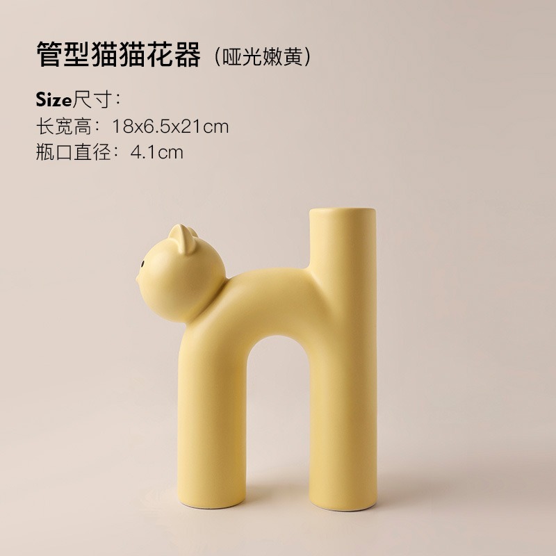Behamei Creative Christmas Cute Tubular Cat Vase Living Room Home Desktop Decorations — image 9