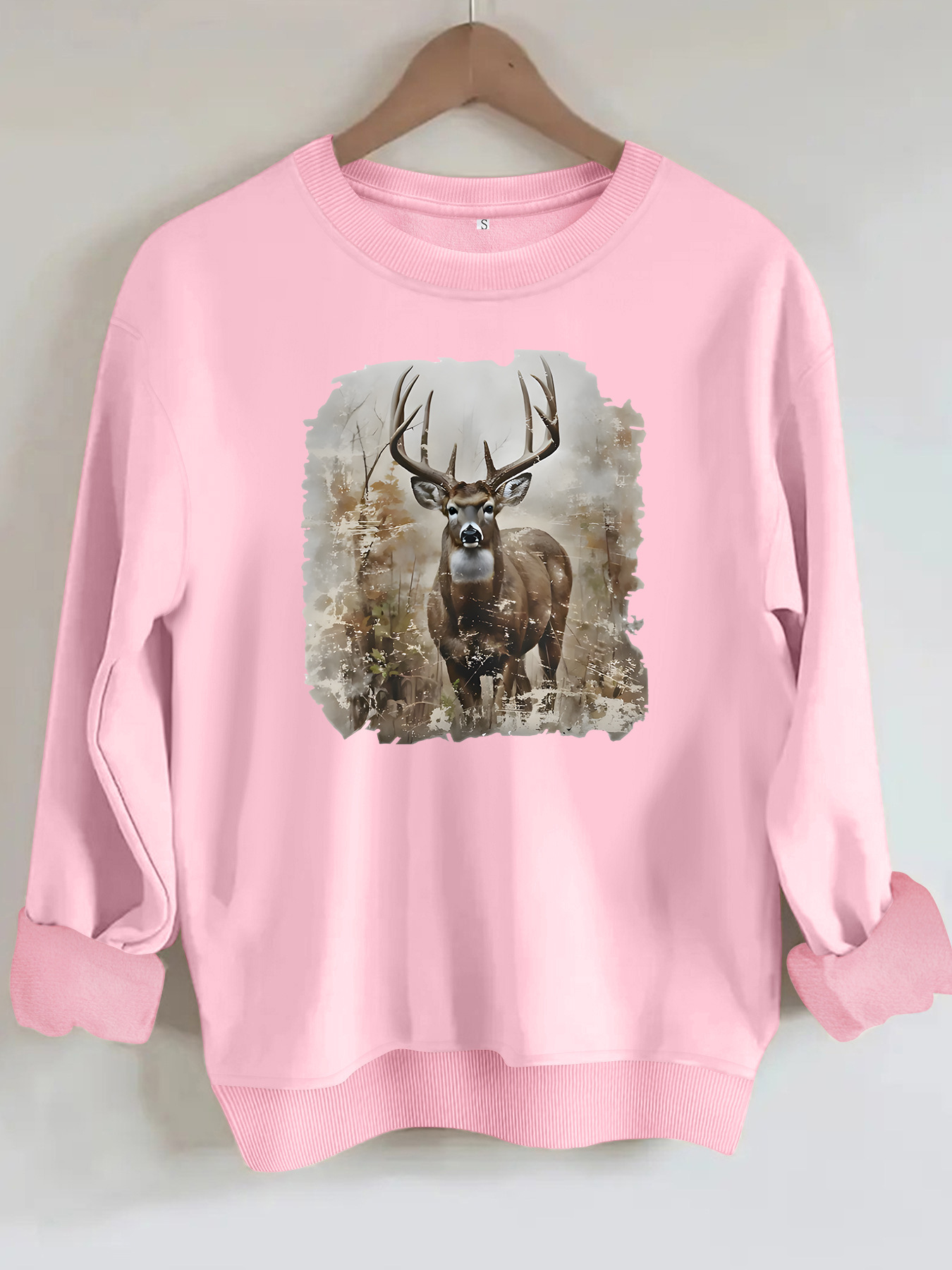 Deer print loose hoodie — image 8