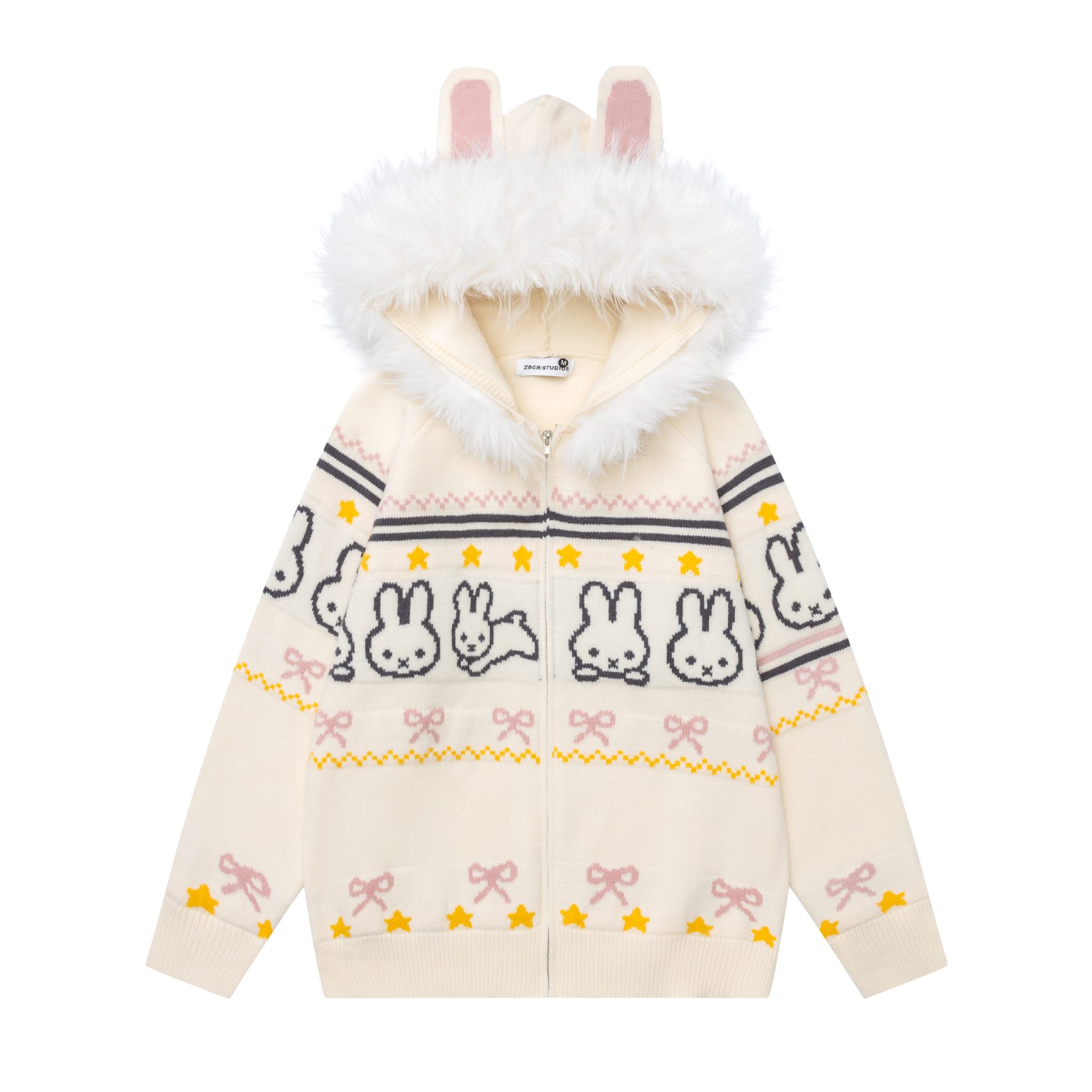 Jacquard rabbit plush sweater — image 2