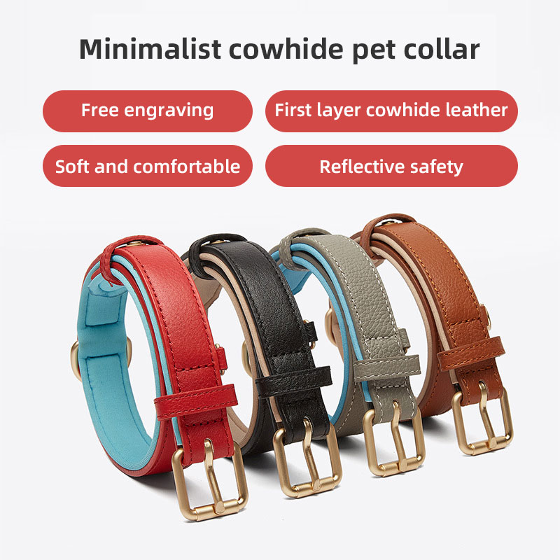 Collar de Cuero Luxe para Perros - Resistente al Desgaste, Ampliable y Moda — imagen 1