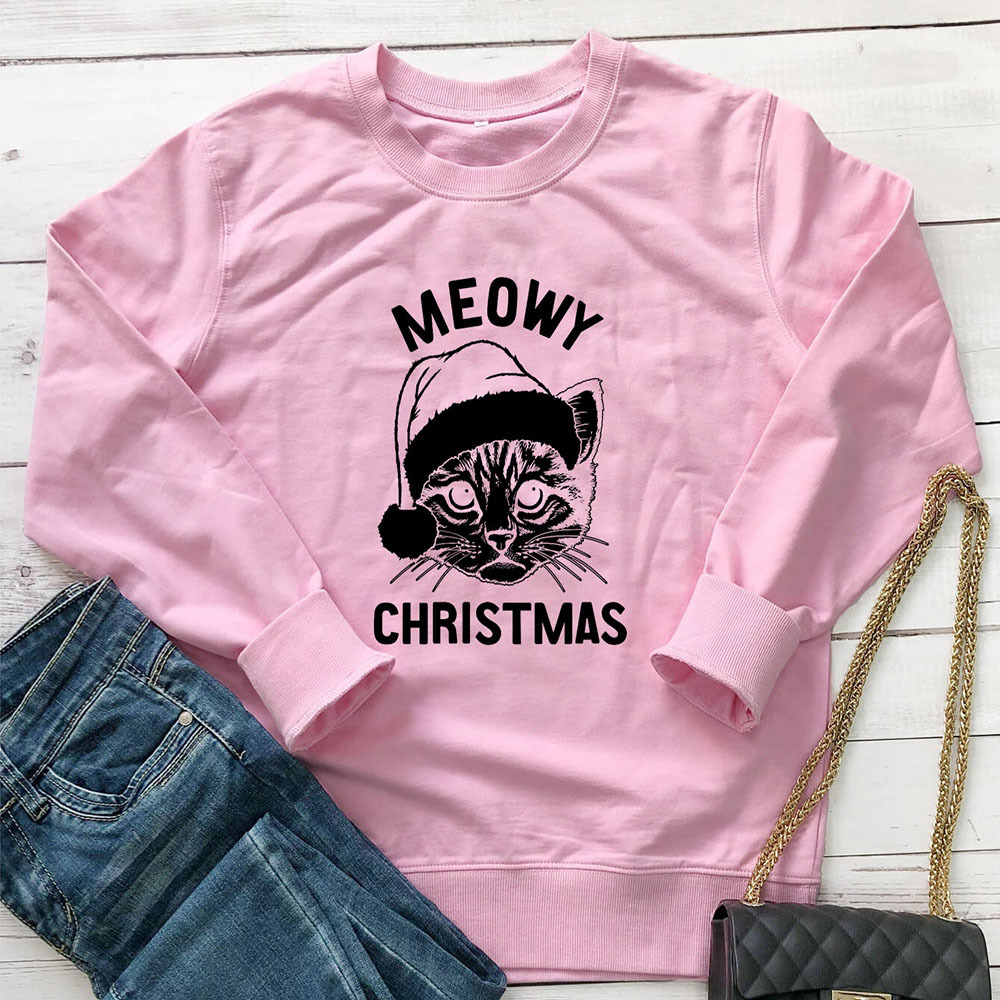 Letter printed cat round neck hoodie — image 7