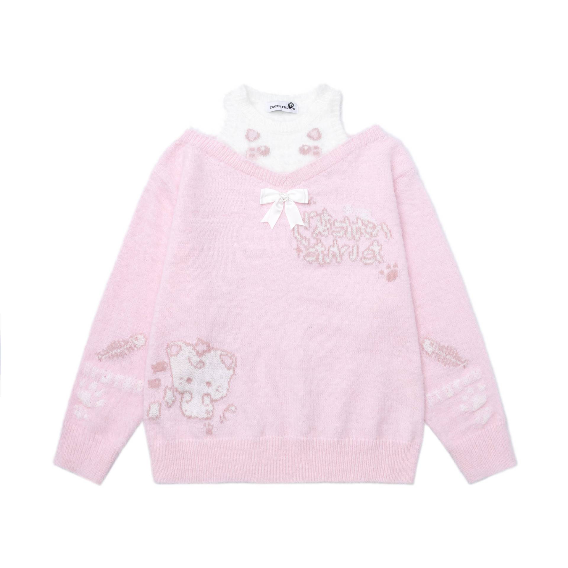 Off shoulder cat butterfly sweater — image 8