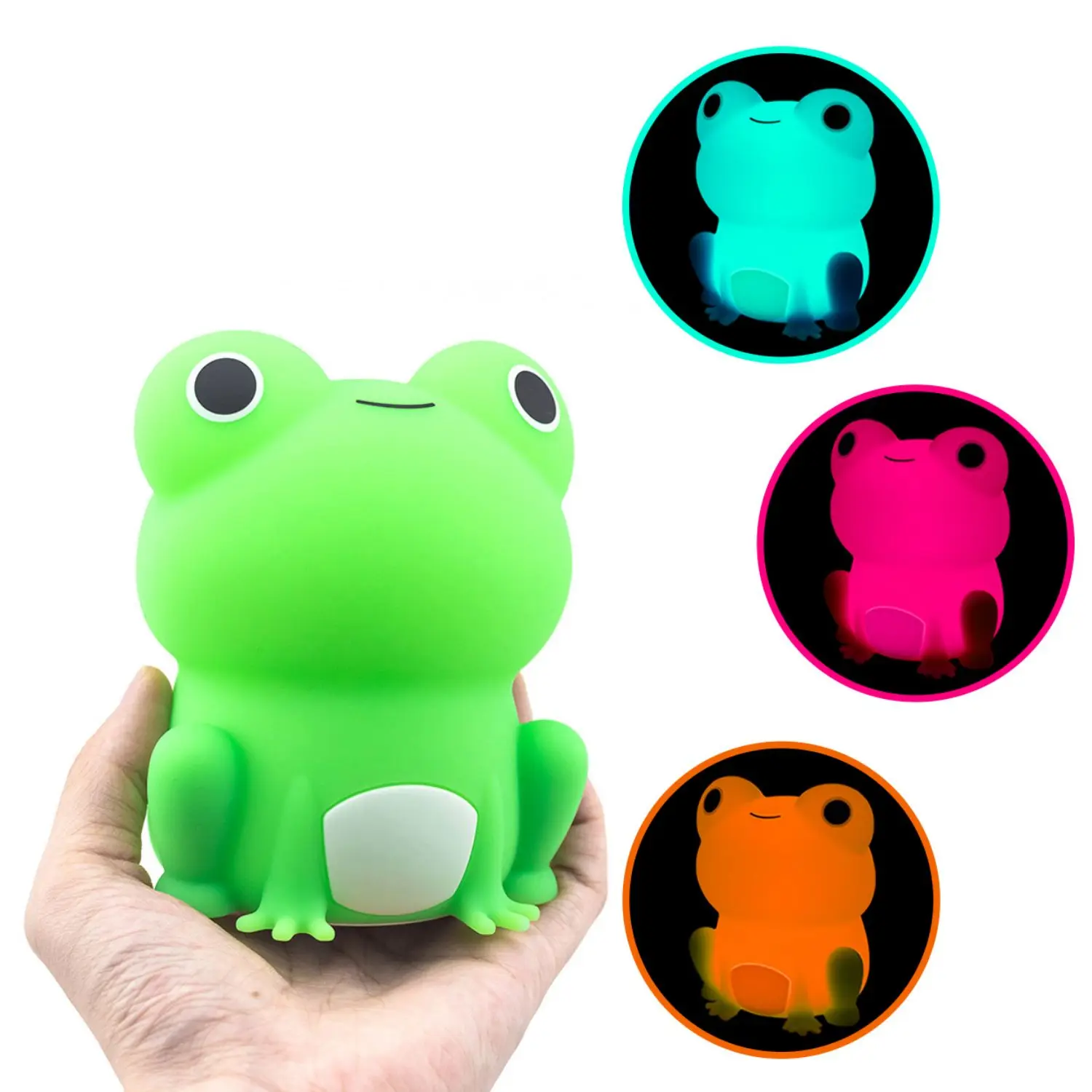 Night Lamp for Kids Frog Soft Silicone Sleeping Night Light Dimmable Timer Rechargeable Colorful Light Room Decor Children Gifts — imagen 5