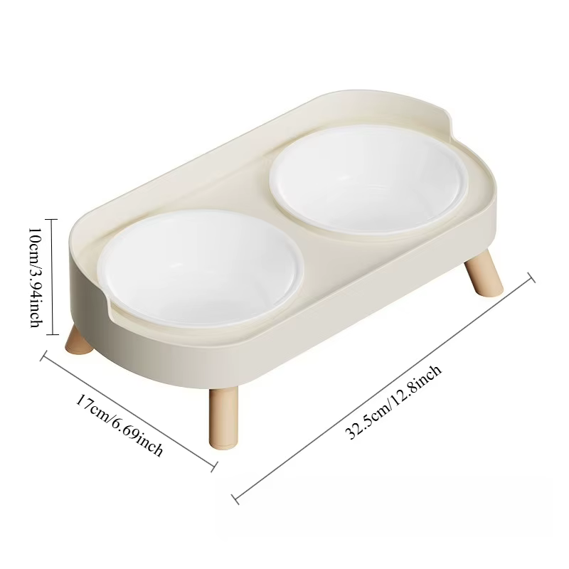 Double Pet Bowl No Spill Food Water Feeder with Stand Neck Support for Cats Dogs Anti Knock Anti Slip Elevated Design — image 4