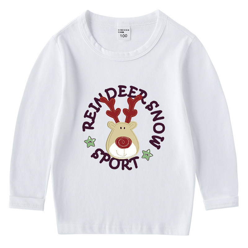 Christmas deer base T-shirt long sleeved top — image 7