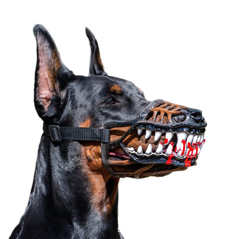 Dinosaur Dog Mask with Moving Teeth, Latex Funny Pet Hood for Halloween Cosplay & Photo Props — image 2