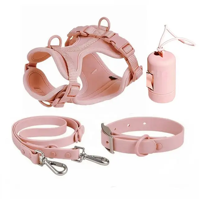 Luxury Waterproof PVC Neoprene Pet Poop Bag Dispenser Set, Dog Harness, Leash Collar Set for Dog — image 13
