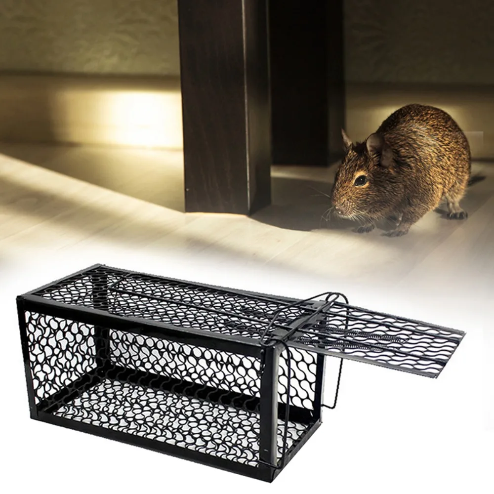 Self-locking Trap Catcher Mouse Rat Bait Mice Live Box Mice Trap Cage Household Mouse Catcher Animal Control Hamster Iron Cage — image 1