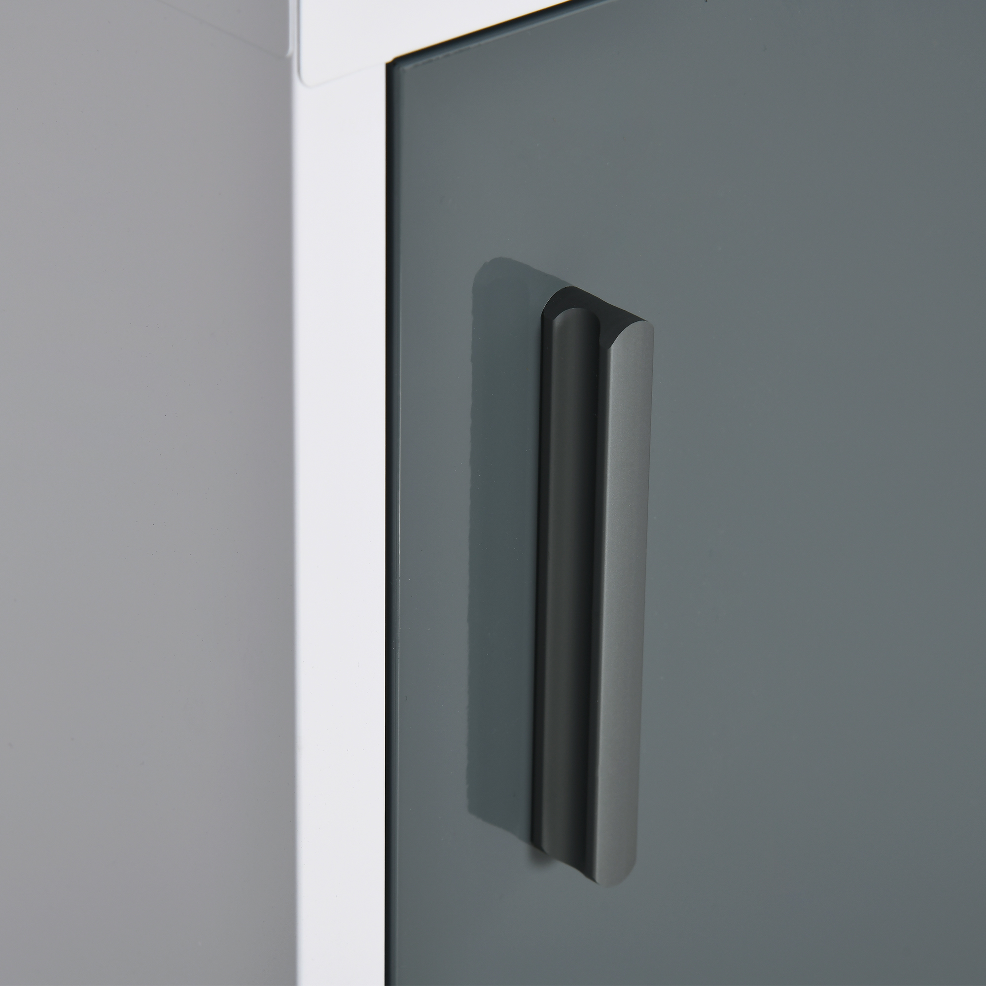 Cajón de Medicamentos para Baño con Estantes Internos y en la Puerta, Armario Seguro con Cerradura para Niños y Mascotas, Primeros Auxilios en Pared, Blanco y Gris — imagen 3