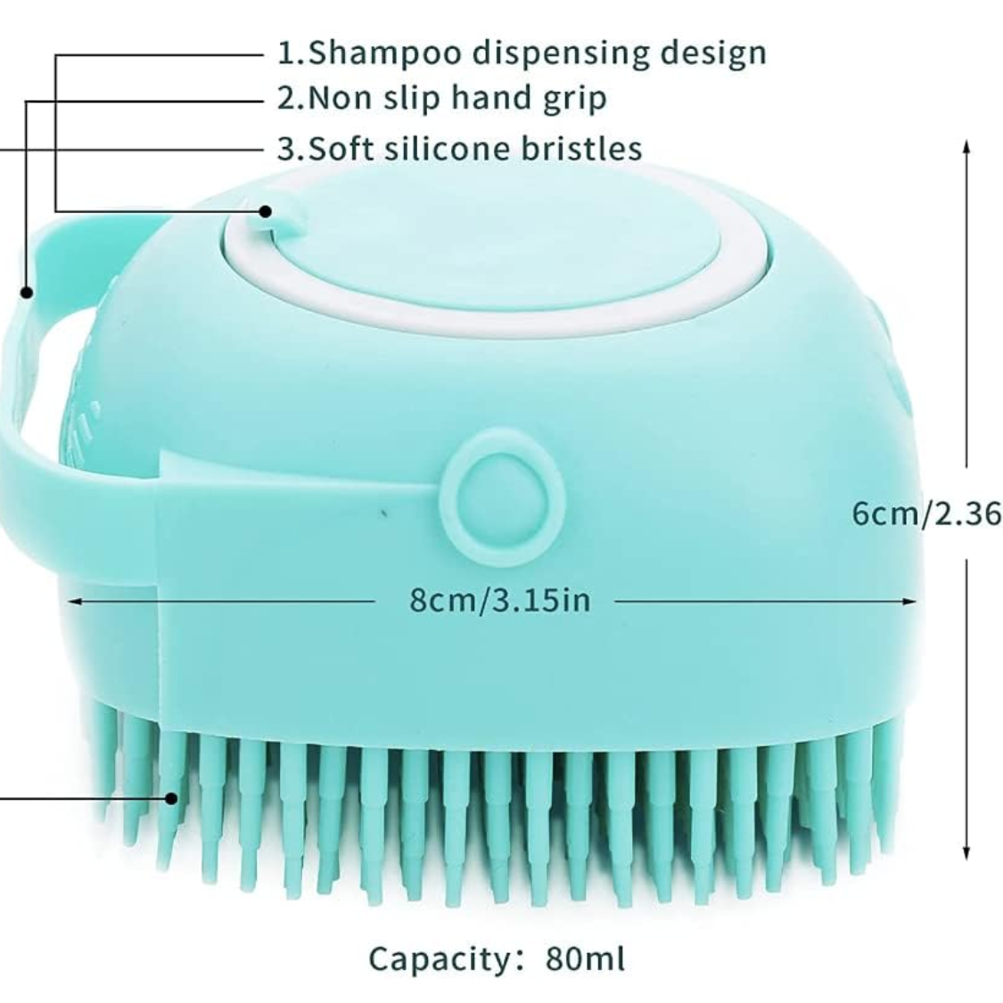 Peluizaje de baño para mascotas: cepillo suave para perros y gatos — imagen 5