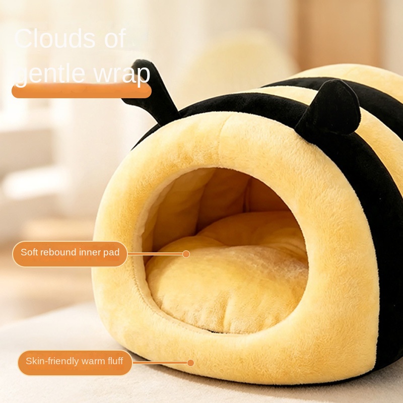 Honey Bee Cat Nest Winter Warm Closed Dog Nest — image 4