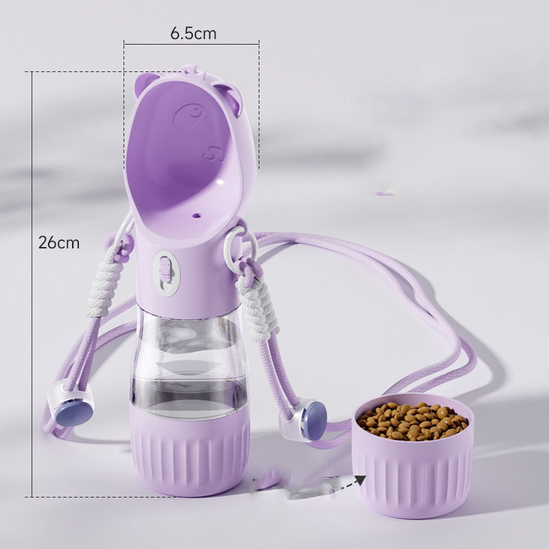 Pet Water Bottle for Small Big Dogs Cats Outdoor Leakproof Puppy Drinking Bowls with Food Container Pet Feeder — image 3