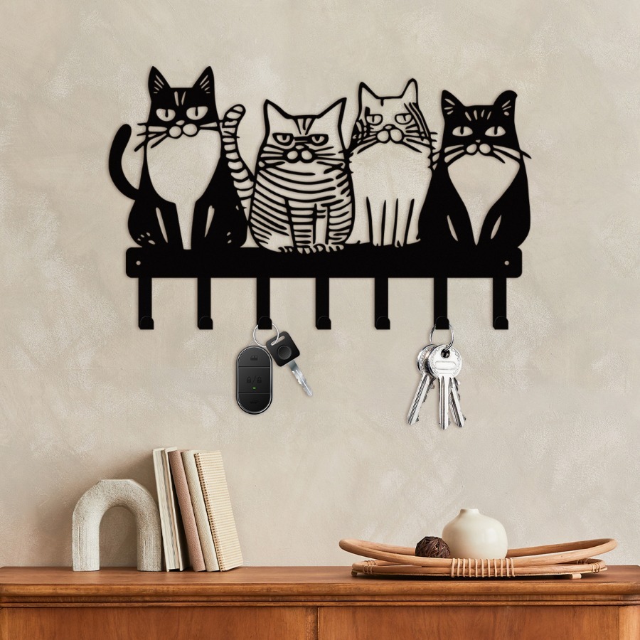 Set de Ganchos de Pared con Diseño de Gato - Decoración Tierna y Práctica Estilo Granja — imagen 8