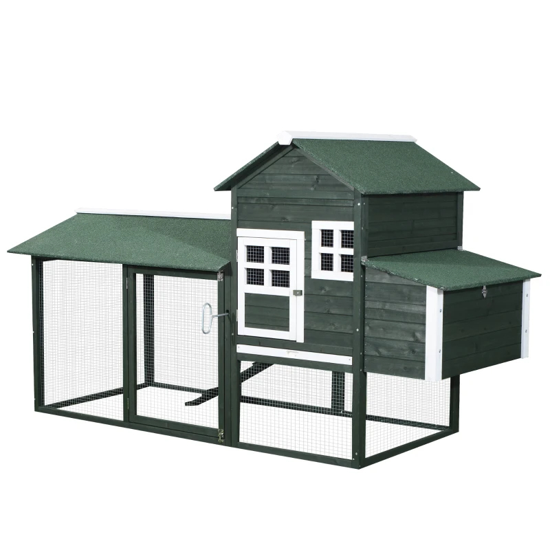 Casa de Pollos en Madera, Gallinero Exterior con Corral, Caja para Ponedoras, Teja de Asfalto, Plato Desmontable, Varios Paquetes Envíados. Por Favor Preste Atención a las Dimensiones y el Peso en los Detalles — imagen 6