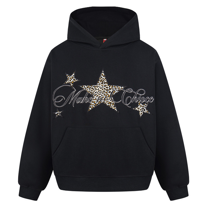 Retro leopard print star hooded sweatshirt for women — image 6