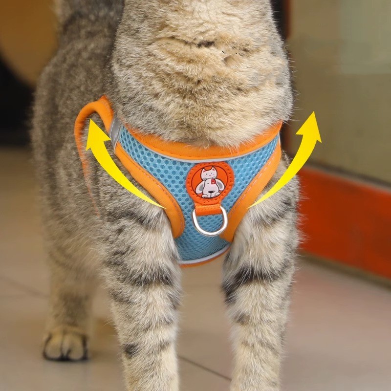 Pet dog leash traction rope reflective chest and back dog leash small dog leash cat leash anti loosening not strangling the neck — image 3