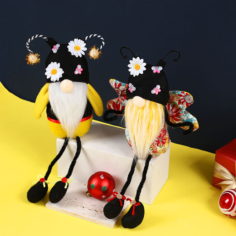 Bee Festival Flower Butterfly Long Legs Faceless Doll Cute Gnome Doll Ornament Creative Doll Gift — image 2