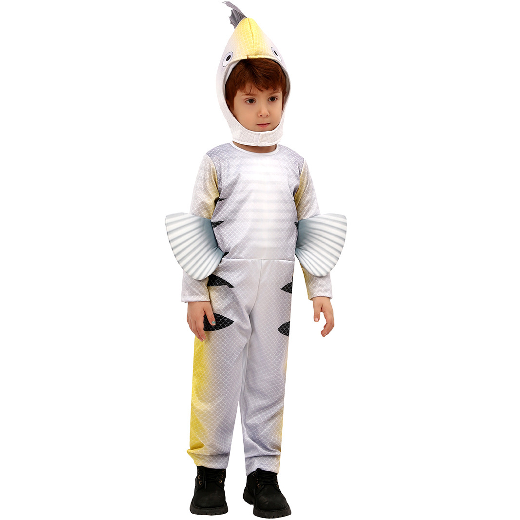 Christmas Kids Animal Onesie Flounder Costume Role Play Cosplay Party Stage Performance Outfit — image 4