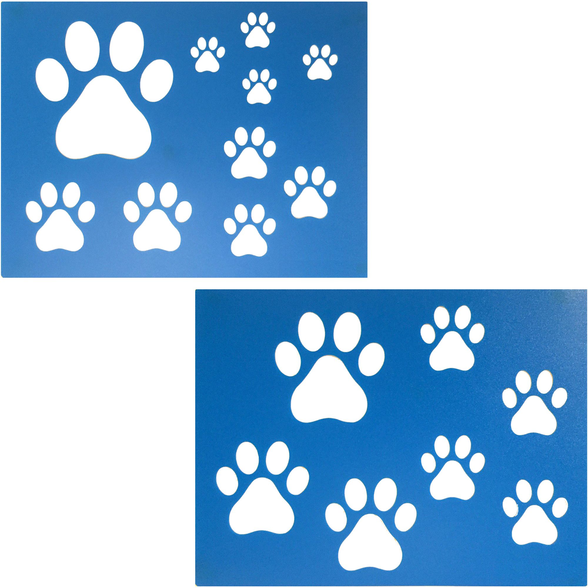 Plantillas de Huellas de Patas de Perro y Gato, Dos Hojas con Tamaños Variados — imagen 1