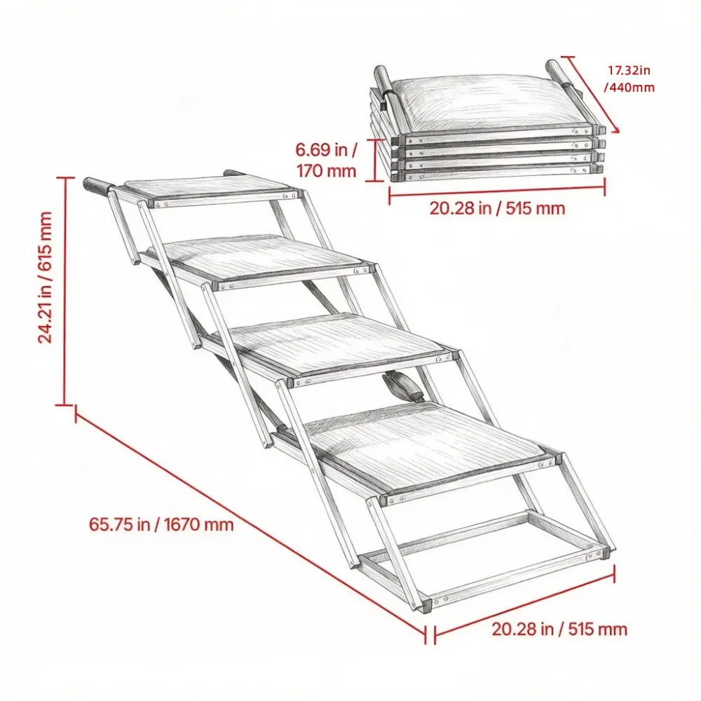 Pet Stairs with Adjustable Height for Outdoor — image 5