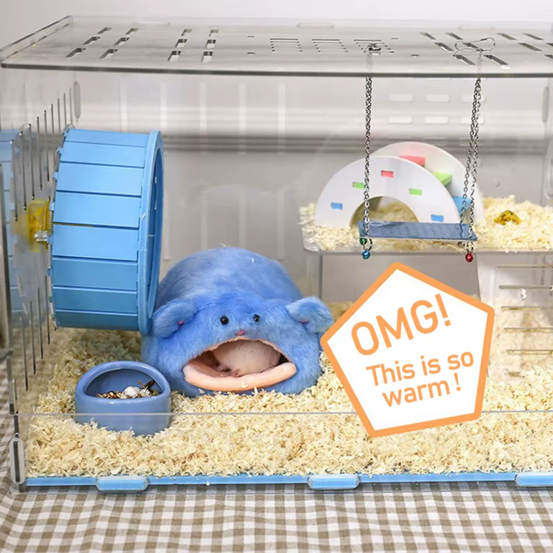 Guinea Pig Bed Hamster Soft Warm Bed Winter Pet Toy Hamster Cage House Hanging House Bed Animal Mice Rat Nest — image 3