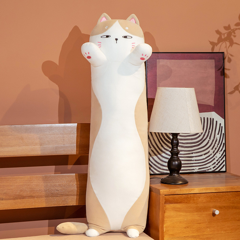 Japanese Chubby Cat Plush Toy Doll Cute Cat Pillow Children Bed Long Pillow Doll — image 5