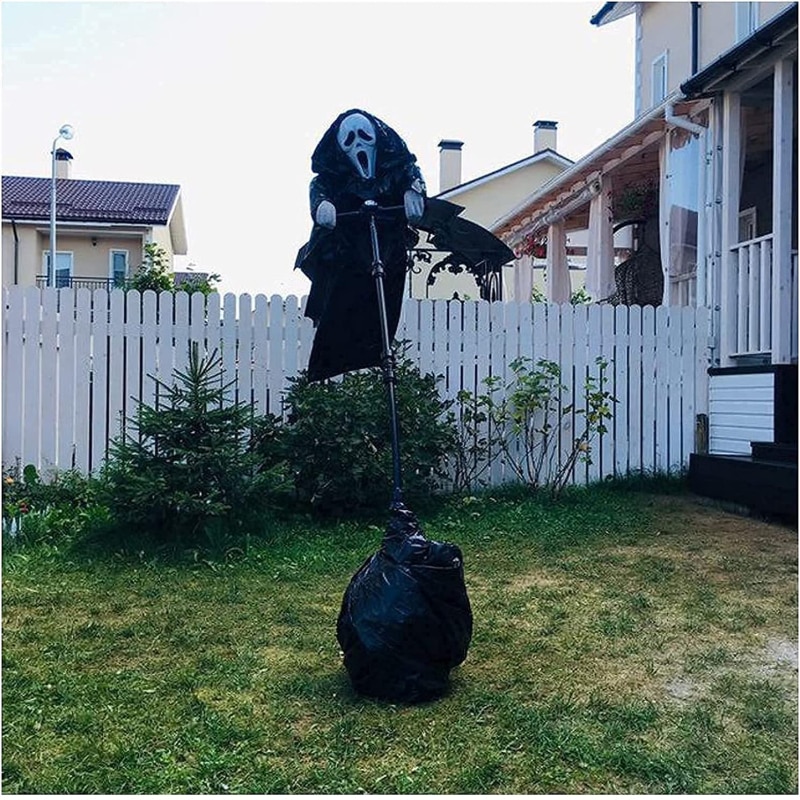 Creative Garden Ghostface Scarecrow Yard Hanging Scaring Scream Halloween Ghostface Scarecrow Decoration Repeller Bird — image 2