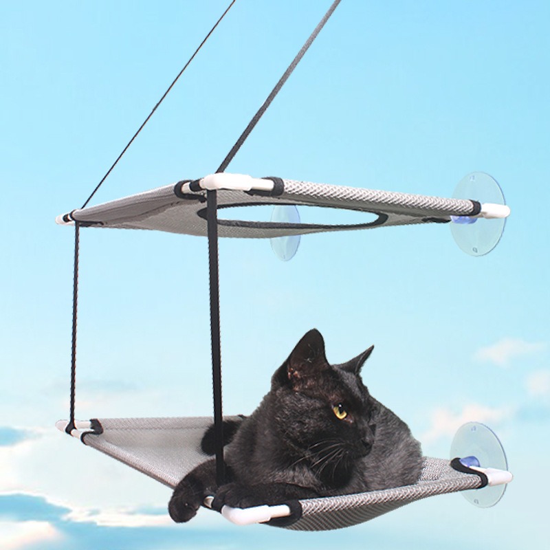 Cesta colgante para gatos tipo succión de doble capa, nido colgante, cama para gatos, ventana, balcón, hamaca para mascotas — imagen 8