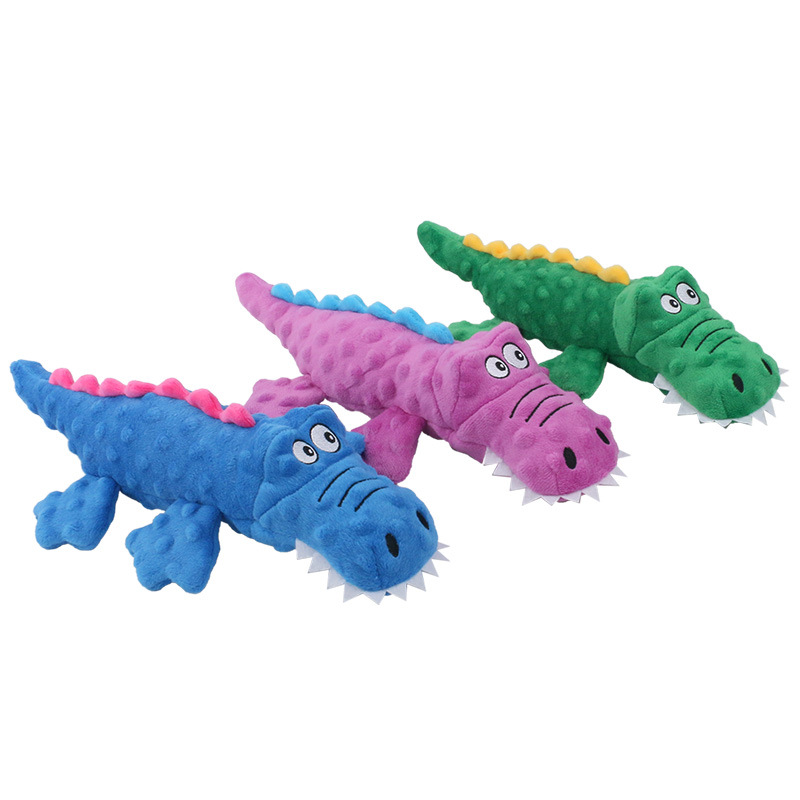 New Pet Plush Toys Voice Crocodile Grinding Teeth Resistant Cute Cartoon Dog Toys Pet Supplies — image 1