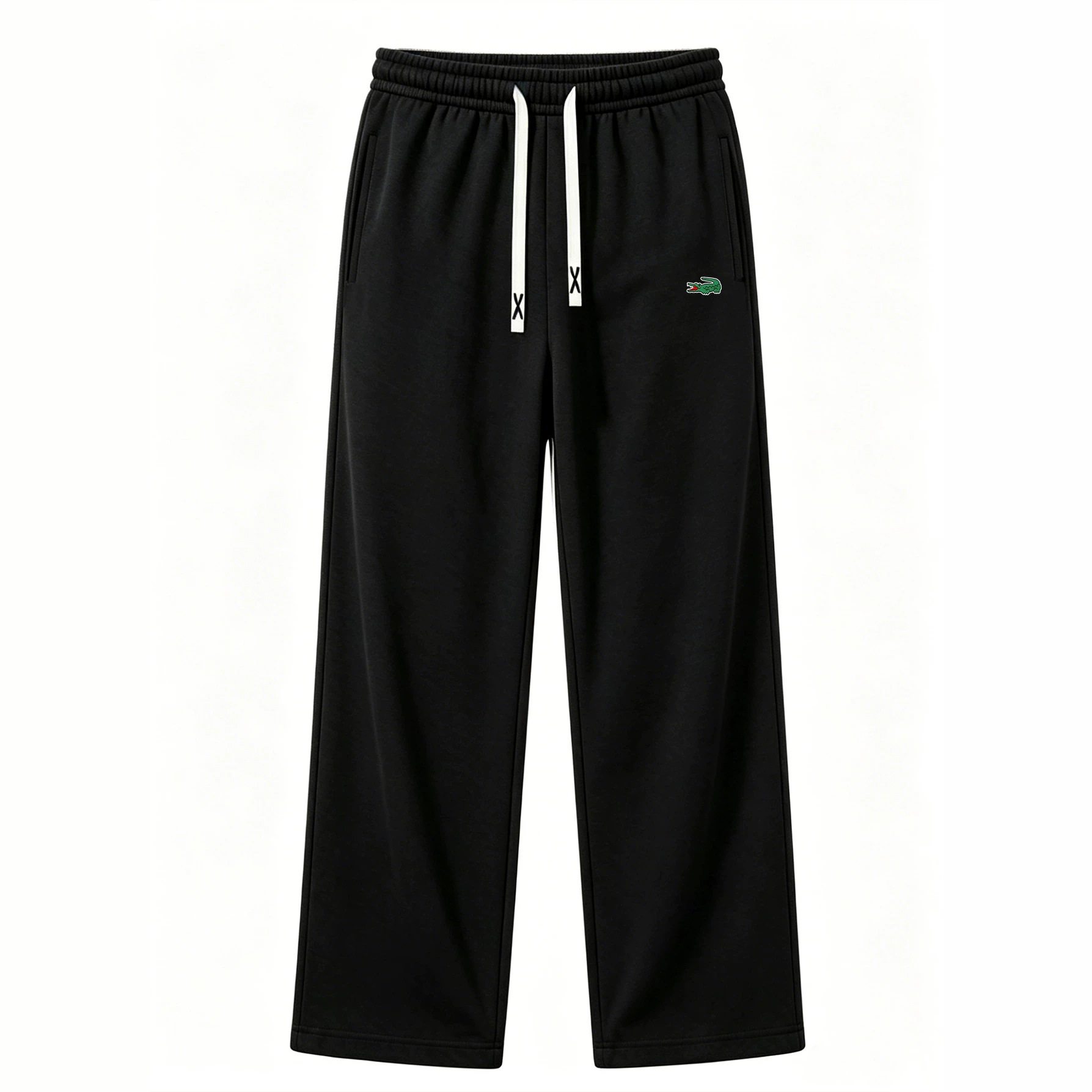 Men's Loose Wide Leg Sweatpants with Small Fish Embroidery — image 1
