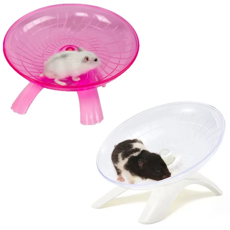 Pet Hamster Running Wheel Mute Flying Saucer Steel Axle Wheel Running Disc Toys Cage Small Animal Hamster Accessories — image 2