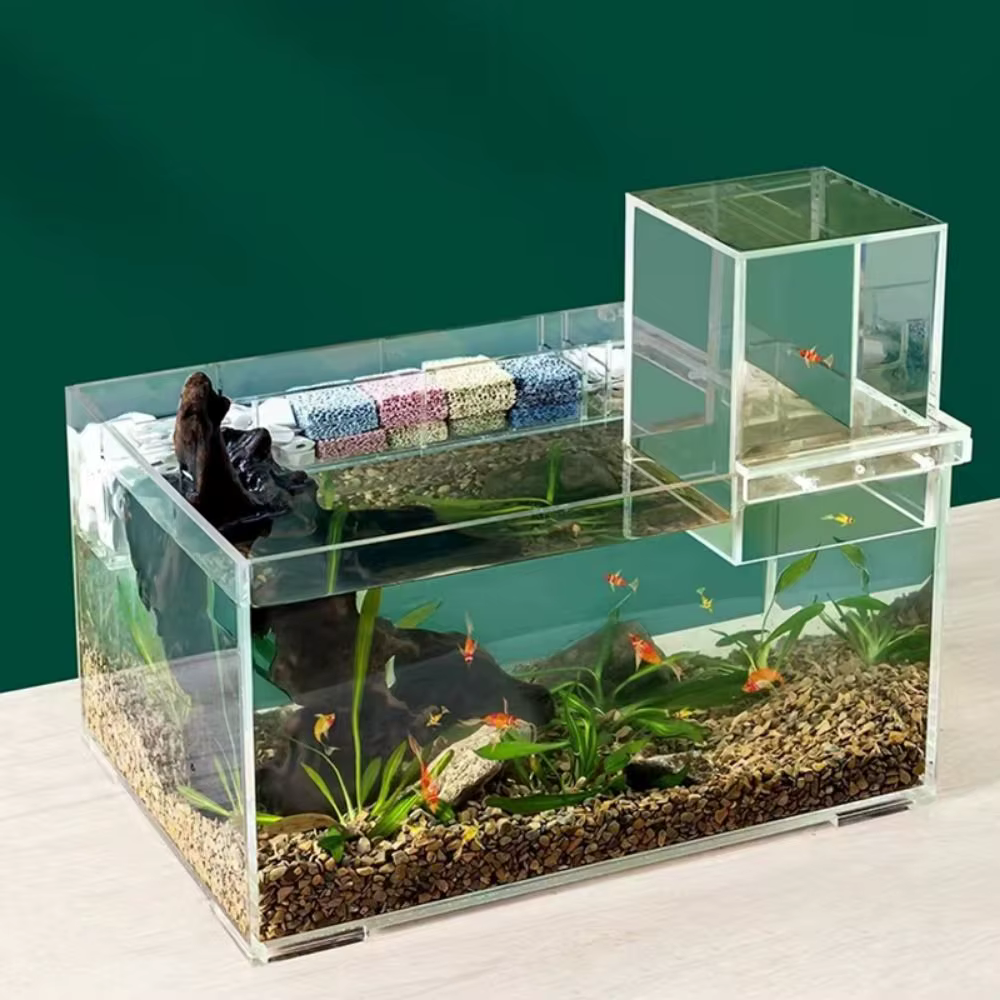 Landscaping Negative Pressure Fish Tank Unique Eye-catching Acrylic Suspended Fish Tank Easy to Install — image 4
