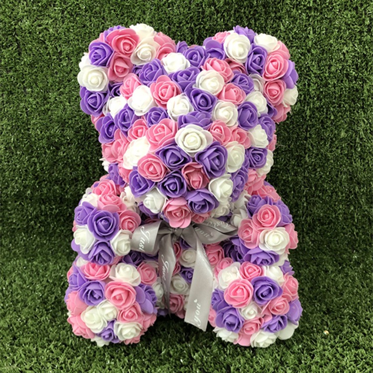 Creative Tanabata Valentine's Day Simulation Flowers Bear Eternal Flowers Foam Bear Roses Bear Gift Box Hug Bear — image 9