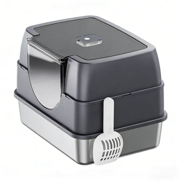Caja de Arena Galaxia Encerrada Gris para Gatos: Impermeable y Antiarena, Estable y Duradera para Familias de Mascotas en Todo el Mundo — imagen 2