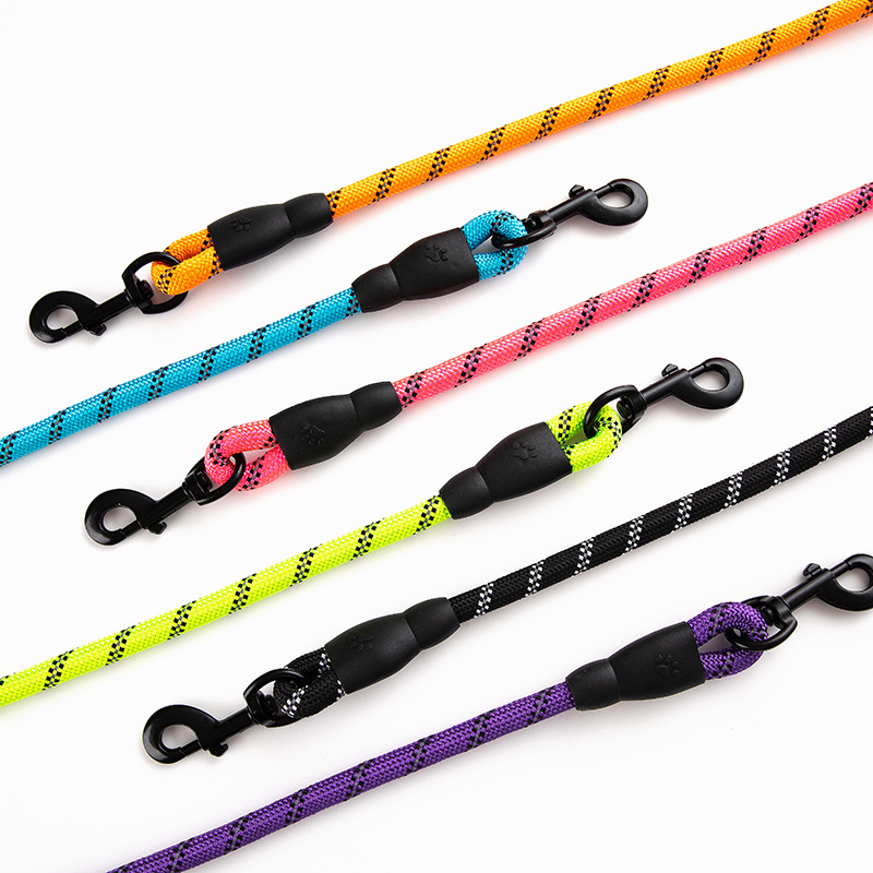 Pet Reflective Leash Nylon Round Rope Anti-Running Foam Handle Leash — image 4
