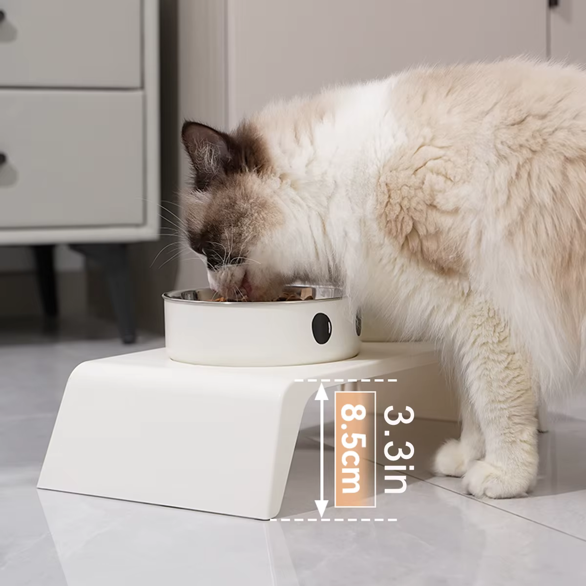 Comedor Elevado para Mascotas con 2 Tazas de Acero Inoxidable doble para Perros y Gatos Pequeños, Medianos y Grandes — imagen 5