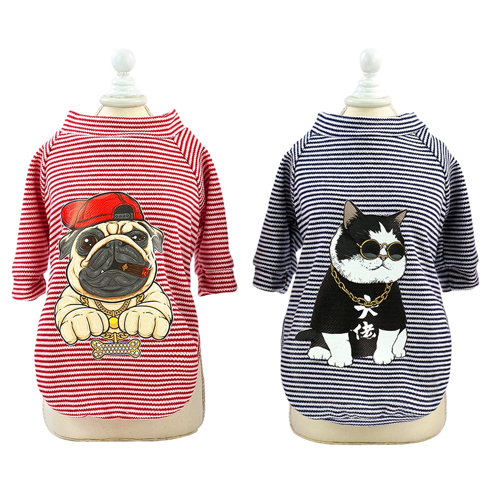 Cute Dog Clothes For Small Dogs Cats Pug French Bulldog Chihuahua Cotton Pet Clothes Puppy Shirt Summer Dog Vest T-shirts S-2XL — image 2