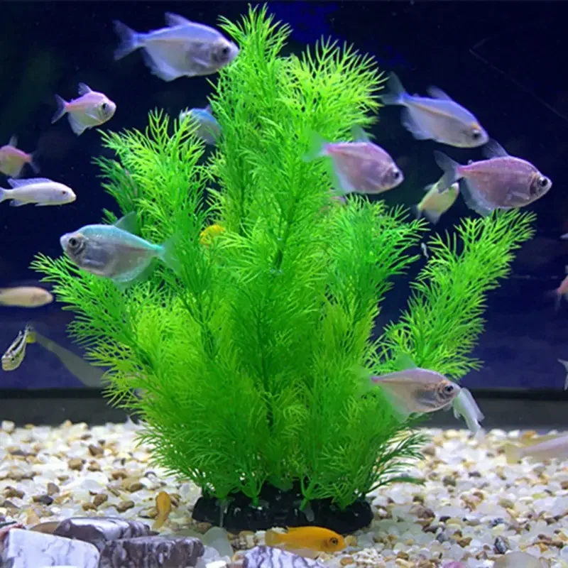 Plantas Acuáticas Artificiales de Plástico, Pasto Subacuático para Decoración de Peceras y Acuarios — imagen 1