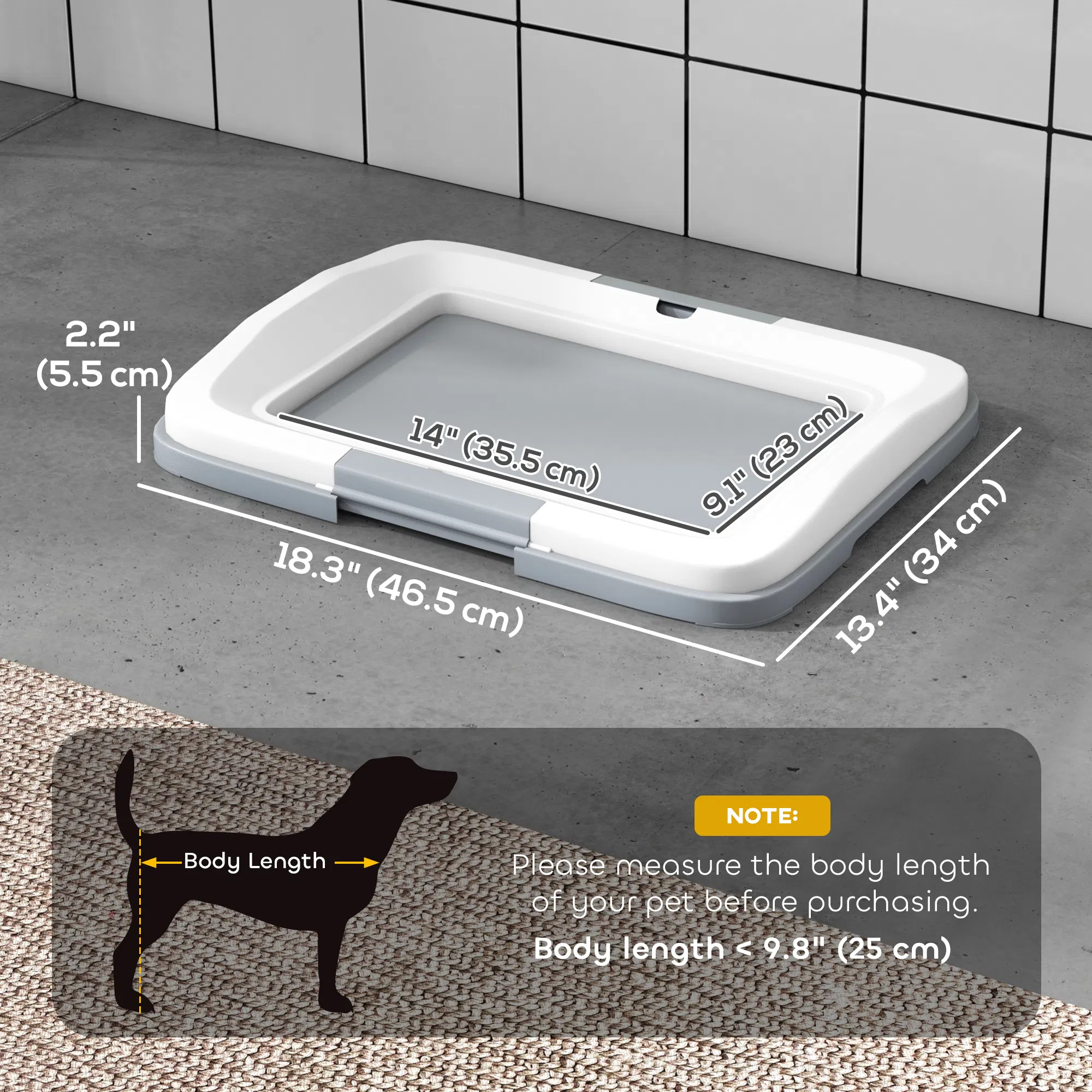 18" x 13" Pee Pad Holder, Dog Potty Tray for Indoor Outdoor, Easy to Clean Dog Training Toilet Pee Pad Tray, Grey — image 5