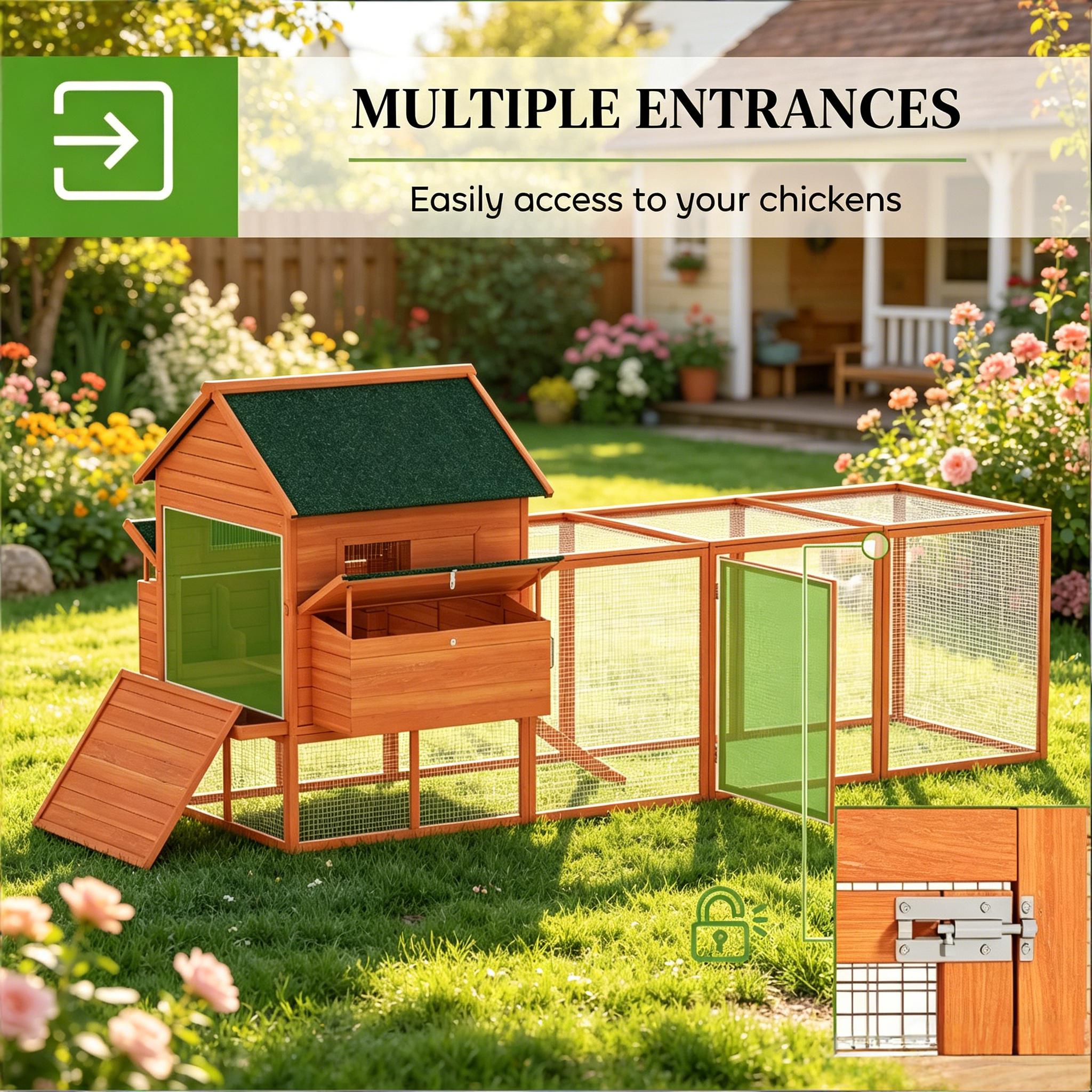 Spacious Goose House, Duck Coop, Wooden Chicken Coop, Pet House with Two Sliding Windows — image 7