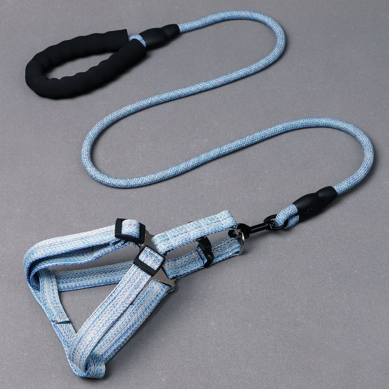 Adjustable Explosion-Proof Chest Strap Dog Leash Plain Linen Round Rope Pet Leash — image 4