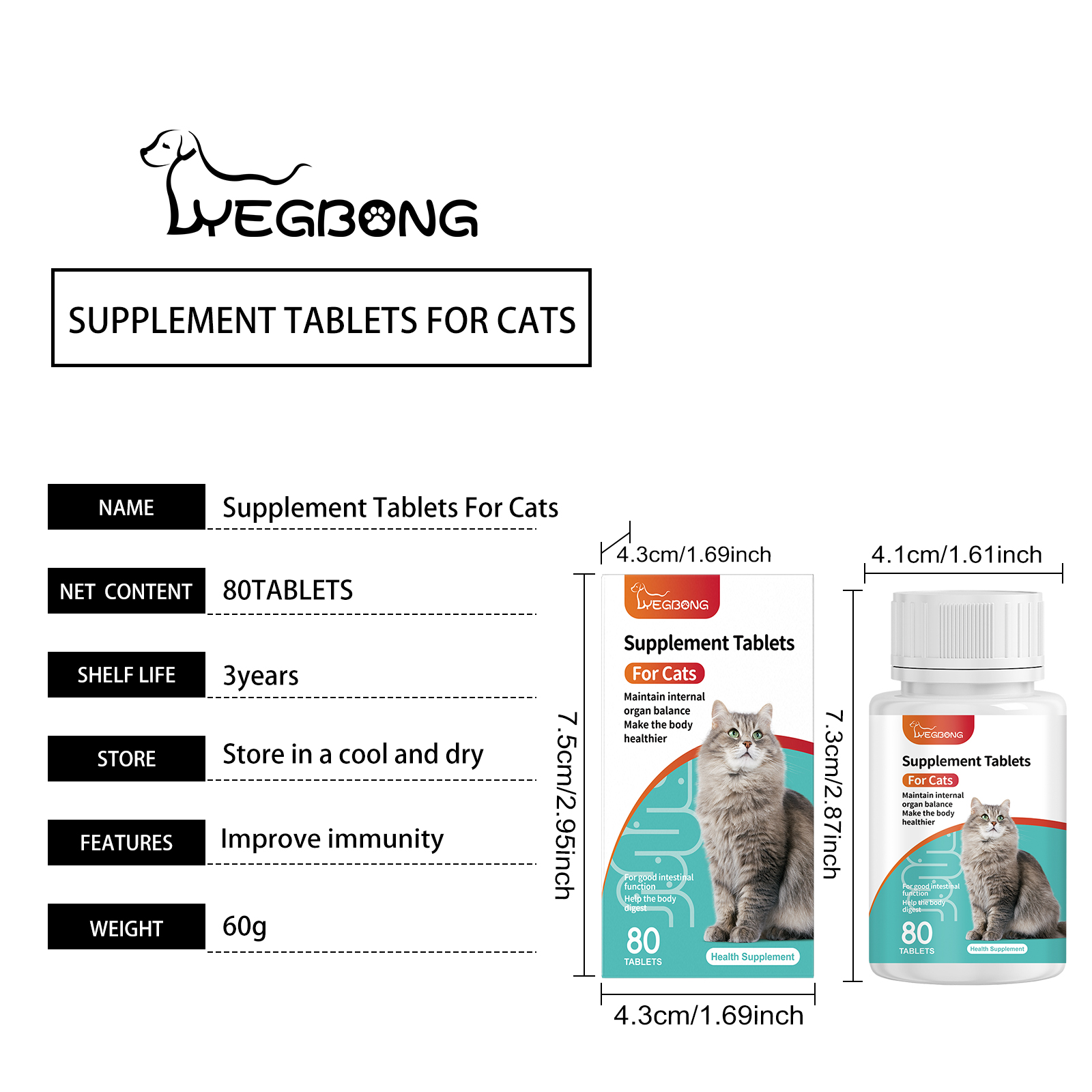 Suplementos Probióticos para Gatos en Tabletas - Apoyo a la Salud Intestinal y Digestiva con Vitamina B2 y Selenio, Cuidado Inmunológico, Piel y Visión — imagen 7
