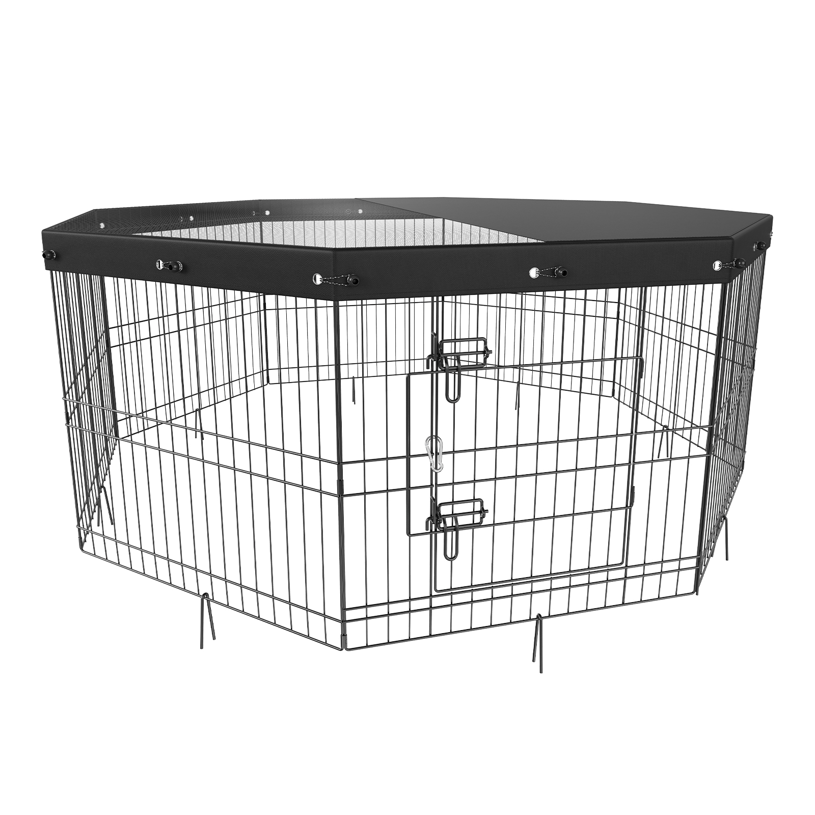 Cubo de Juego para Perros VEVOR, 8 Paneles Reutilizables con Cubierta Superior, 24" de Alto, Cárcel para Mascotas Portátiles con Estacas de Tierra para Pequeños y Medianos Animales, Indoors-Outdoors — imagen 3