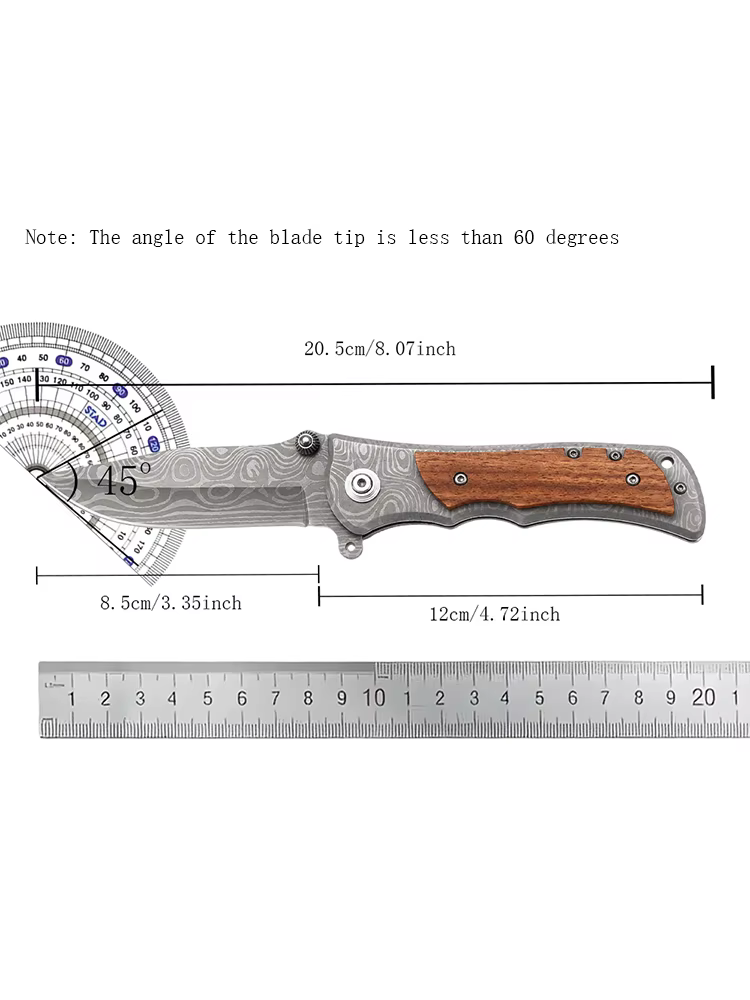 Damascus Folding Outdoor Portable Camping Knife with Sharp Blade Suitable for Hunting, Hiking, Fishing — image 6