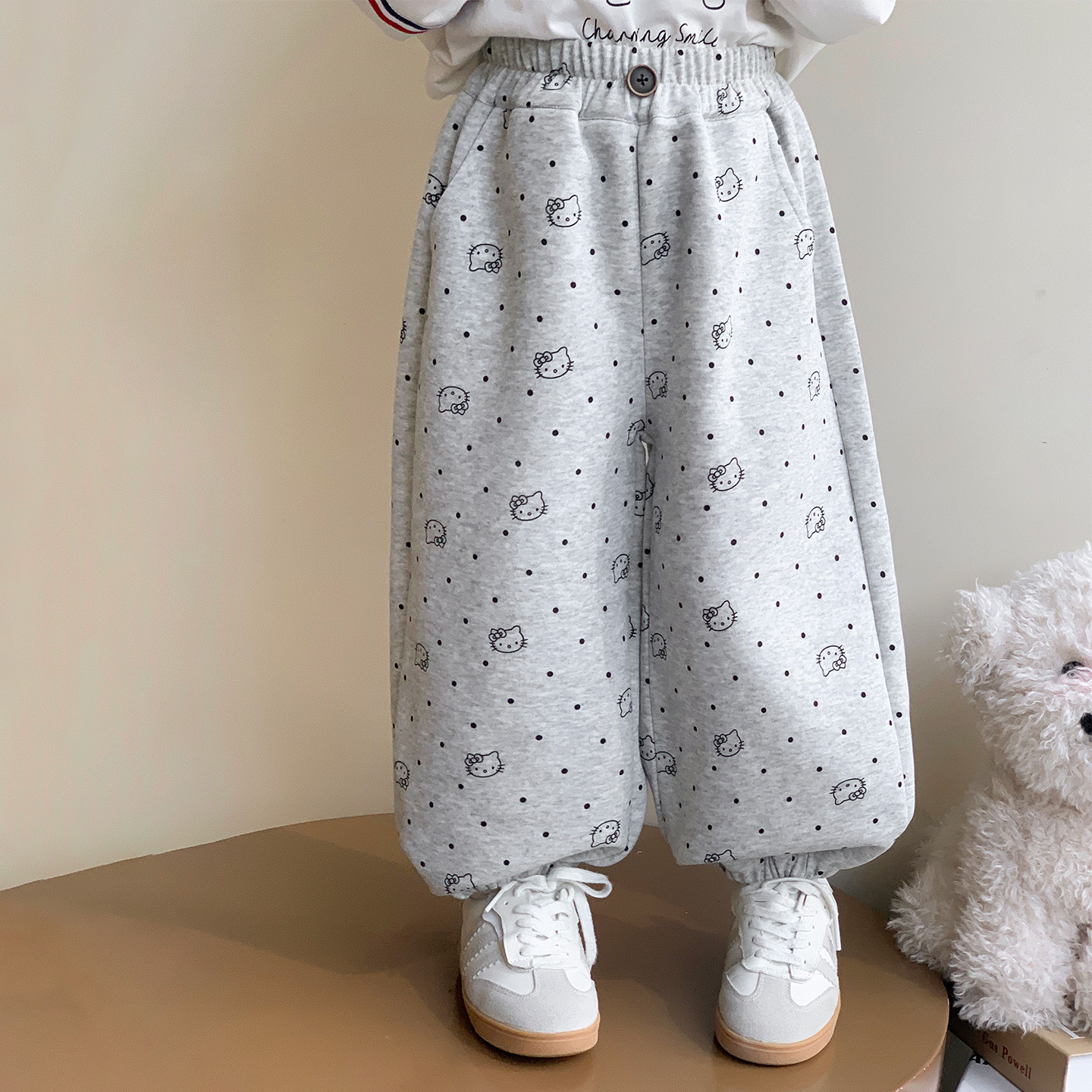 Cute Cartoon Cat Hooded Sweatpants for Girls — image 6
